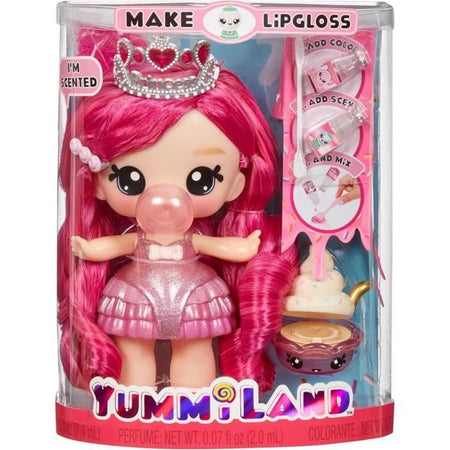 Yummiland - Bambola grande 25 cm da pettinare e coccolare - Pet + balsamo labbra profumato - Bianca - Età 4