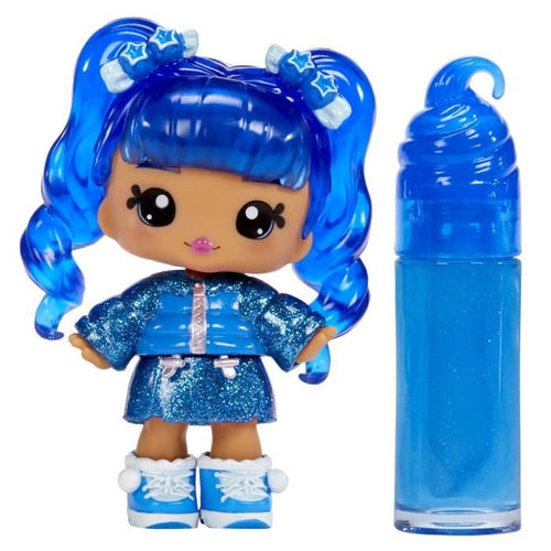 Yummiland - 1 bambola da 10 cm e un lucidalabbra glitterato da creare - Rory - Gusto mirtillo - Dai 4 anni in su