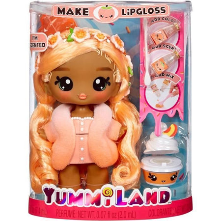 Yummiland - Bambola grande 25 cm da pettinare e coccolare - Pet + balsamo labbra profumato - Pia - 4 anni