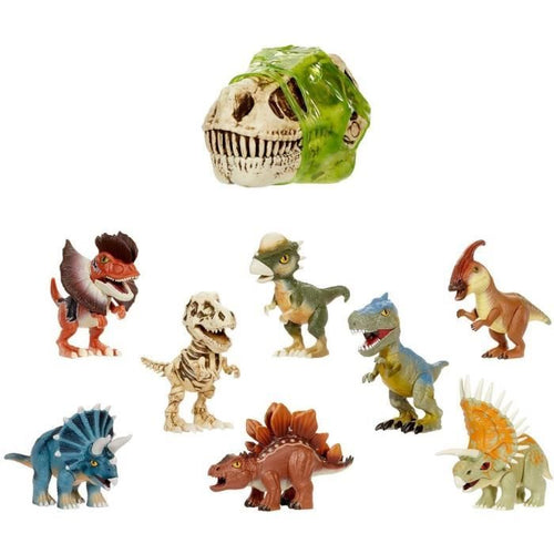 GrossMos - Testa di dinosauro gigante - Scopri i tuoi mini dinosauri nello slime - 4 modelli da collezionare - Casuale