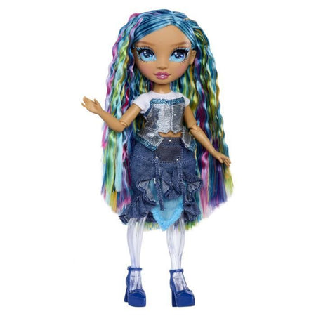 Bambola alla moda Rainbow High Rainbow Shimmers con Slime - Skyler (blu)