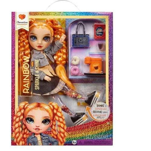 Rainbow High - Sparkle & Shine - Bambola alla moda da 27 cm - Arancione - Gambe con liquido glitterato - Dai 4 anni in su