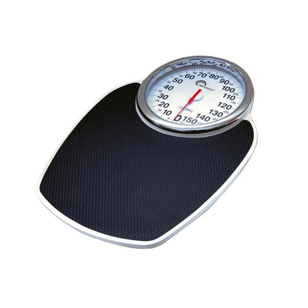 LITTLE BALANCE 8135 Pro M 160, bilancia pesapersone meccanica, design semi-medicale professionale, 160 kg / 1 kg, nero e cromato