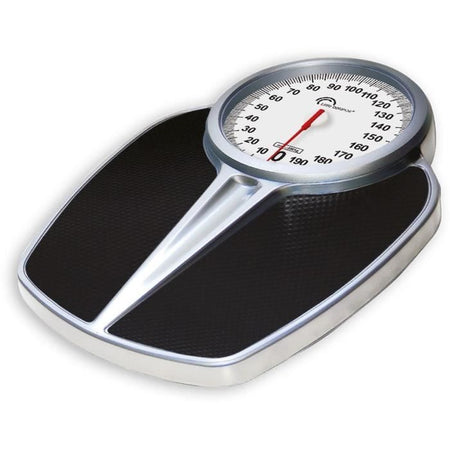 Bilancia pesapersone meccanica LITTLE BALANCE 8182 PRO M 200, 200 kg / 1 kg, Schermo grande, Professionale, Nero e Cromo