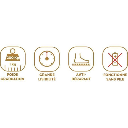 Bilancia pesapersone meccanica LITTLE BALANCE 8182 PRO M 200, 200 kg / 1 kg, Schermo grande, Professionale, Nero e Cromo