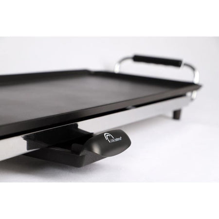 LITTLE BALANCE 8239 Happy Plancha 90, Plancha elettrica 8-10 persone, Piastra antiaderente XXL, All food, 2000W, Nero / Acciaio inossidabile