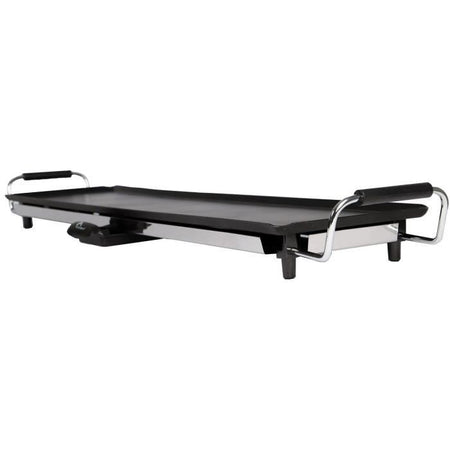 LITTLE BALANCE 8239 Happy Plancha 90, Plancha elettrica 8-10 persone, Piastra antiaderente XXL, All food, 2000W, Nero / Acciaio inossidabile