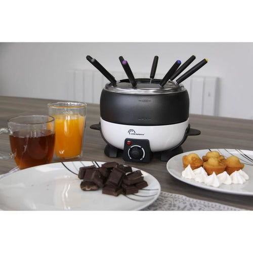 Macchina per fonduta - LITTLE BALANCE - HAPPY - 800 W - 2 L - 8 persone - Bianco / Nero