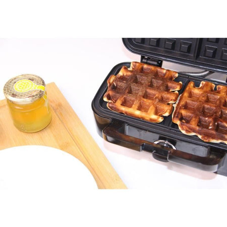 LITTLE BALANCE 8368 Speed'n Mixt 1200, Piastra per waffle e grill 2 in 1, 1 piastra per waffle, 1 piastra grill intercambiabile, 1200 W, Acciaio inossidabile