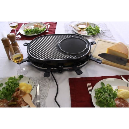 Macchina per raclette - LITTLE BALANCE - Multi cheese - 1200 W - 8 persone - Griglia/crpe rimovibile - Blu notte