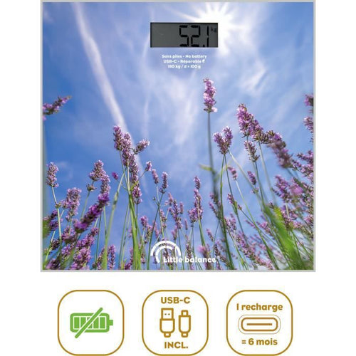 Bilancia da bagno - LITTLE BALANCE - USB-C - Lavanda