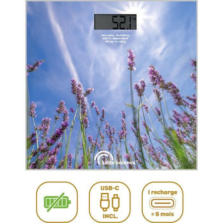 Bilancia da bagno - LITTLE BALANCE - USB-C - Lavanda