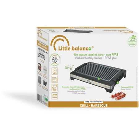 Barbecue elettrico LITTLE BALANCE - Easy Nopifas - Superficie di cottura 38 x 25 cm - Rivestimento microceramico senza PFAS - 2000W