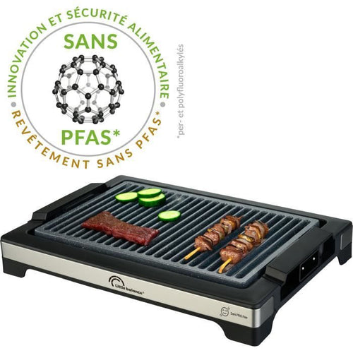 Barbecue elettrico LITTLE BALANCE - Easy Nopifas - Superficie di cottura 38 x 25 cm - Rivestimento microceramico senza PFAS - 2000W