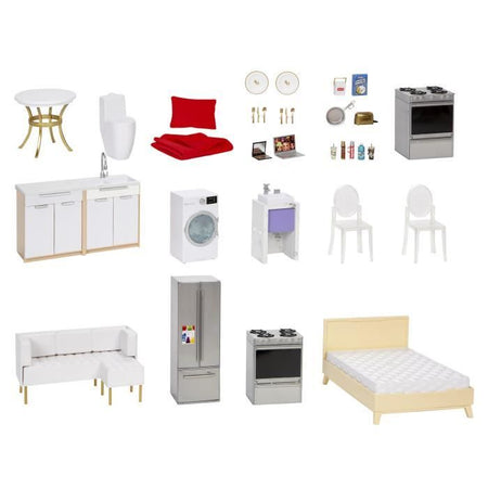 Rainbow High Townhouse - Casa in legno di 3 piani e 6 camere - Ascensore funzionale e mobili mobili