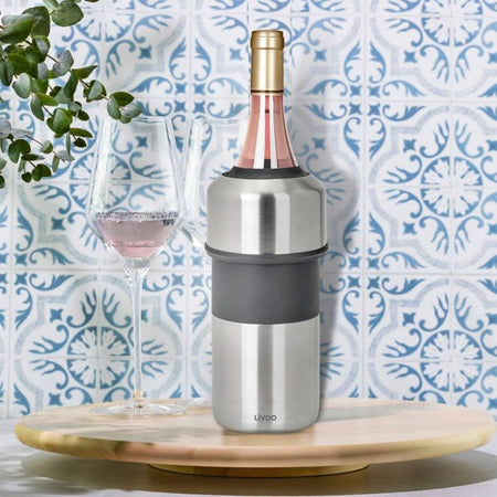 Refrigeratore per bottiglie - Livoo - GS158 - Acciaio inossidabile - Silicone - Diametro 11,5 cm