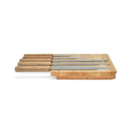 Set di 5 coltelli - LIVOO - MEC136 - da 20 a 32,5 cm - Lama in acciaio inox - Supporto magnetico