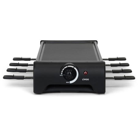 Macchina per raclette per 8 persone - LIVOO - DOC312 - 1300W - 8 persone - Griglia antiaderente rimovibile - Termostato regolabile