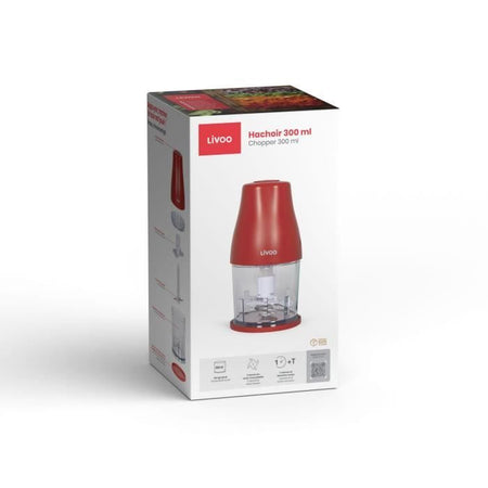 Tritacarne da 300 ml - Livoo - DOP244R - Rosso peperoncino