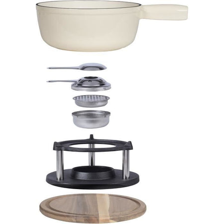 Set per fonduta tradizionale - LIVOO - MEN426C - 2,6L - 6 persone - Ghisa smaltata - 6 forchette - Pentola per fonduta adatta a tutti i tipi di fonti di calore