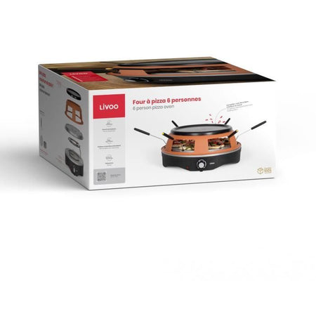 Forno per pizza - LIVOO - DOC304 - 1200W - 6 persone - 10 cm - Antiaderente