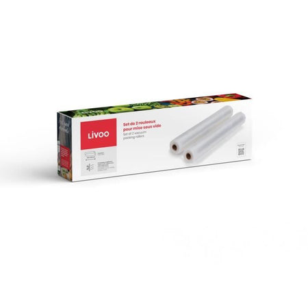 Set 2 rotoli sottovuoto universali - LIVOO - DOM505 - 2 rotoli - 28 cm x 3 m - Compatibili con macchine universali