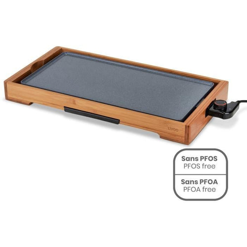 Plancha - LIVOO - DOC322 - 2200W - Piastra in alluminio pressofuso rimovibile - Termostato regolabile