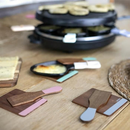 Livoo Set di 8 spatole + 8 taglieri in legno - MEN427