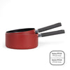 Set di 2 pentole - LIVOO - MEP154R - Antiaderente senza PFOA né PFOS - Manico in silicone - Tutti i piani cottura, inclusa induzione