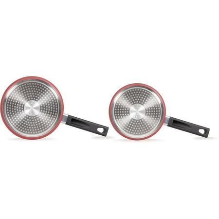 Set di 2 pentole - LIVOO - MEP154R - Antiaderente senza PFOA né PFOS - Manico in silicone - Tutti i piani cottura, inclusa induzione