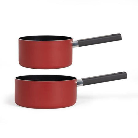 Set di 2 pentole - LIVOO - MEP154R - Antiaderente senza PFOA né PFOS - Manico in silicone - Tutti i piani cottura, inclusa induzione