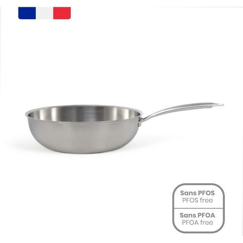 Wok in acciaio inox - LIVOO - MEP162 - 28 cm - Acciaio inox - Tutti i piani cottura, compresi induzione e forno - Prodotto in Francia