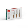 Set di 5 coltelli - LIVOO - MEC129 - Coltelli: chef, pane, cucina, affettare e sbucciare - Acciaio inossidabile - Manico in faggio