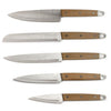 Set di 5 coltelli - LIVOO - MEC129 - Coltelli: chef, pane, cucina, affettare e sbucciare - Acciaio inossidabile - Manico in faggio