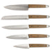 Set di 5 coltelli - LIVOO - MEC129 - Coltelli: chef, pane, cucina, affettare e sbucciare - Acciaio inossidabile - Manico in faggio