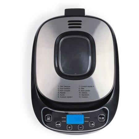 Macchina per il pane - LIVOO - DOP218 - 550W - 12 programmi - Ciotola in alluminio rimovibile - Schermo LCD - 3 accessori inclusi