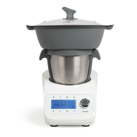 LIVOO DOP219W - Robot multifunzione Super Cooker - 12 velocità - da 125 a 5000 giri/min - Ciotola in acciaio inox 3,5L - 1000W - Bianco