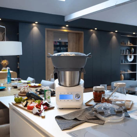 LIVOO DOP219W - Robot multifunzione Super Cooker - 12 velocità - da 125 a 5000 giri/min - Ciotola in acciaio inox 3,5L - 1000W - Bianco