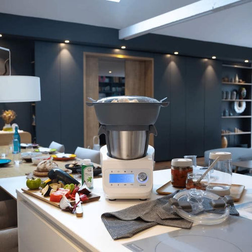 LIVOO DOP219W - Robot multifunzione Super Cooker - 12 velocità - da 125 a 5000 giri/min - Ciotola in acciaio inox 3,5L - 1000W - Bianco