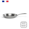 Brigade - Padella in acciaio inox 24 cm - LIVOO - MEP158 - Triplo strato in acciaio inox - Adatta a tutti i piani cottura, anche a induzione - Prodotto in Francia