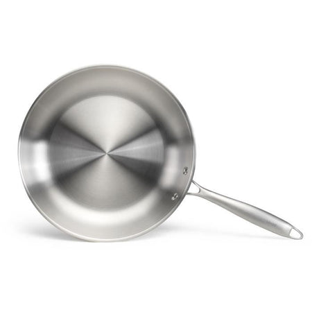 Brigade - Padella in acciaio inox 28 cm - LIVOO - MEP159 - Triplo strato in acciaio inox - Adatta a tutti i piani cottura, anche a induzione - Prodotto in Francia