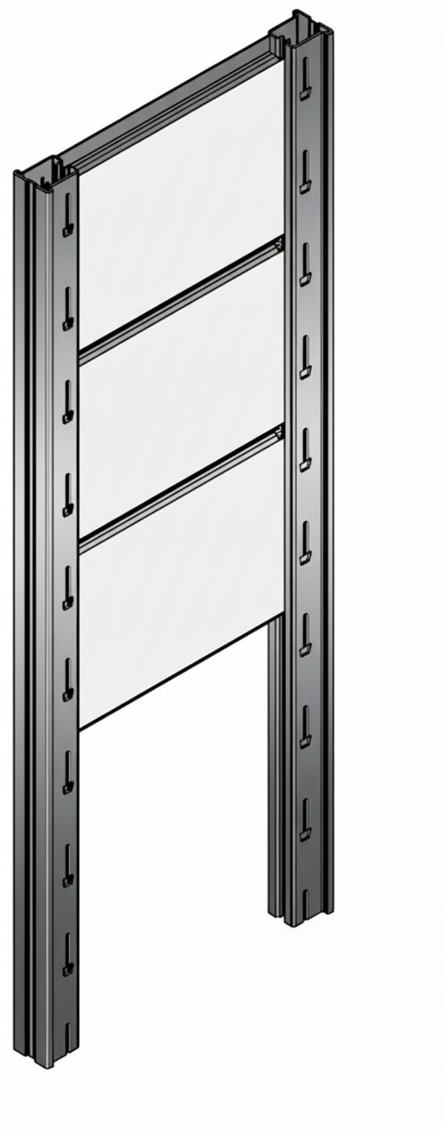 Tamponatura laterale in lamiera VERNICIATA dogata per scaffalatura (PxH) cm. 40x150h