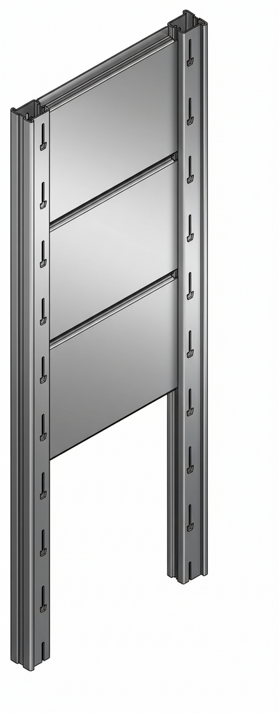 Tamponatura laterale in lamiera VERNICIATA dogata per scaffalatura (PxH) cm. 50x150h