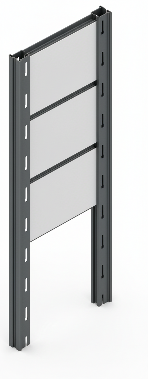 Tamponatura laterale in lamiera VERNICIATA dogata per scaffalatura (PxH) cm. 60x150h