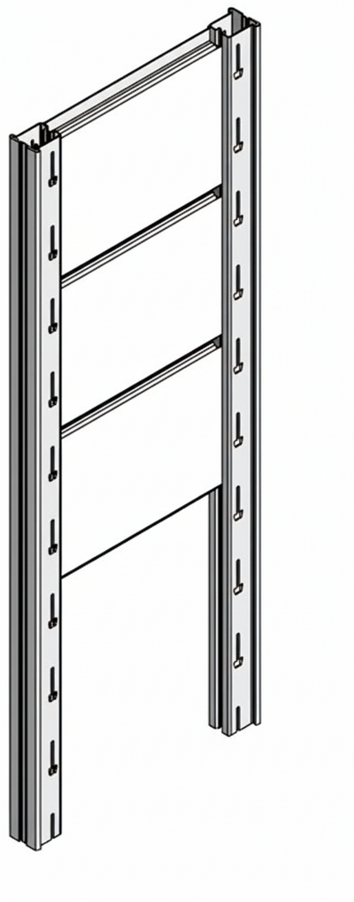 Tamponatura laterale in lamiera VERNICIATA dogata per scaffalatura (PxH) cm. 40x200h