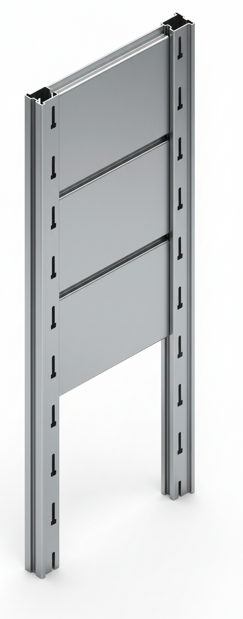 Tamponatura laterale in lamiera VERNICIATA dogata per scaffalatura (PxH) cm. 70x200h