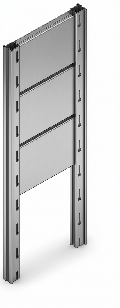 Tamponatura laterale in lamiera VERNICIATA dogata per scaffalatura (PxH) cm. 30x250h