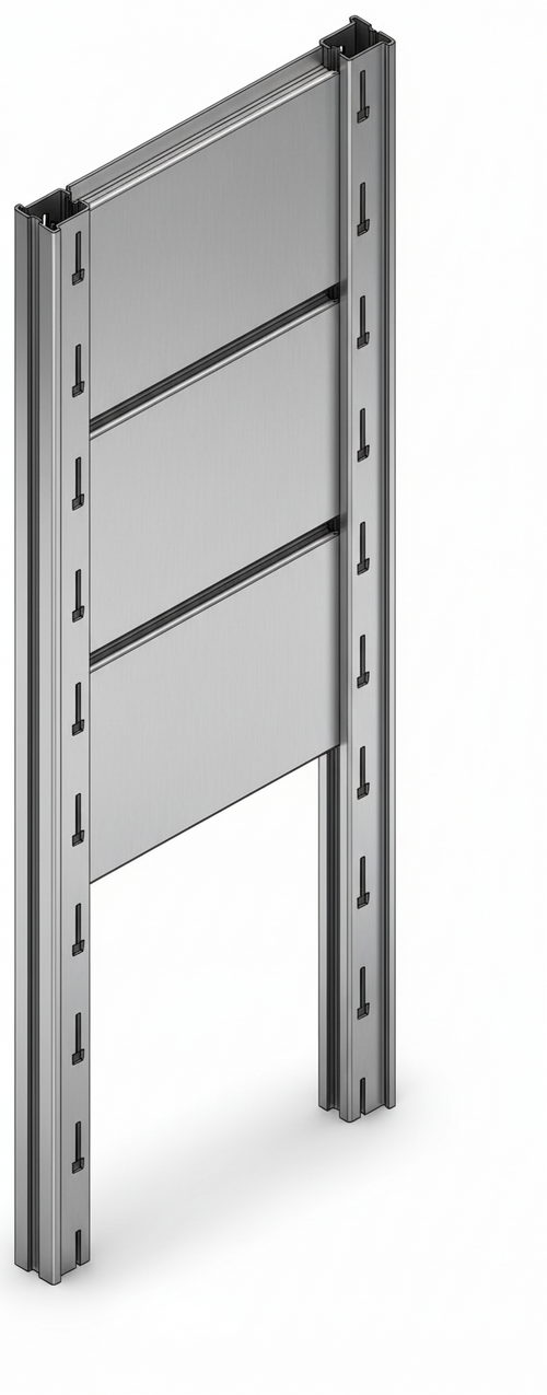 Tamponatura laterale in lamiera VERNICIATA dogata per scaffalatura (PxH) cm. 30x250h