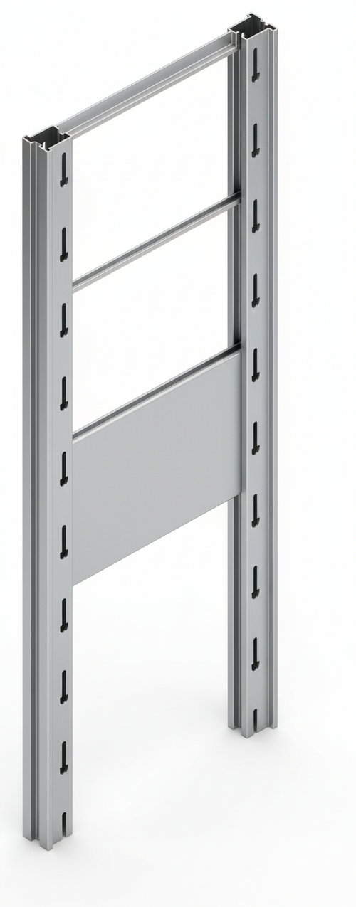 Tamponatura laterale in lamiera VERNICIATA dogata per scaffalatura (PxH) cm. 40x250h