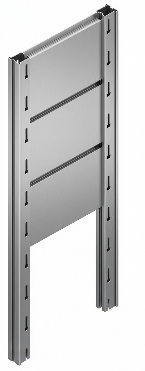 Tamponatura laterale in lamiera VERNICIATA dogata per scaffalatura (PxH) cm. 50x250h